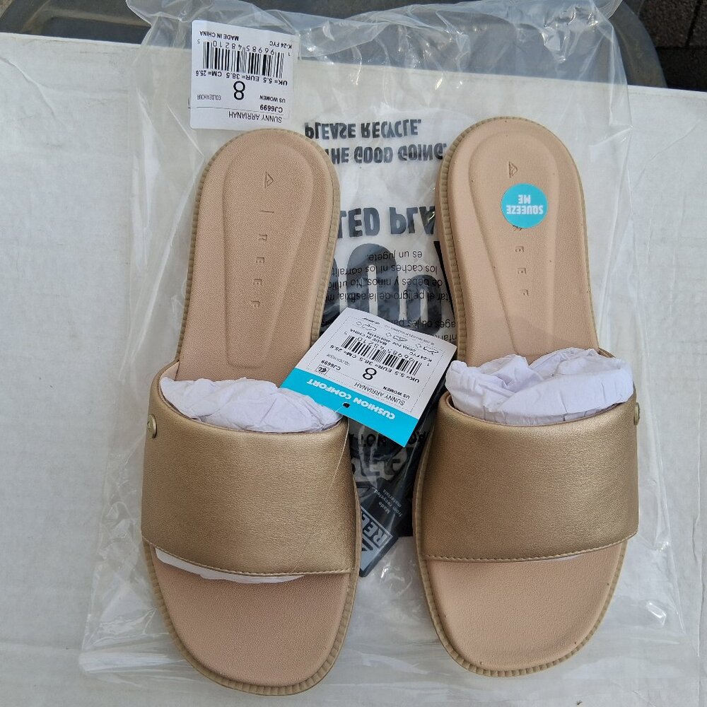 REEF SUNNY ARRIANAH Sandals Womens Size 8 CJ6699 Golden Hour - Picture 1 of 3